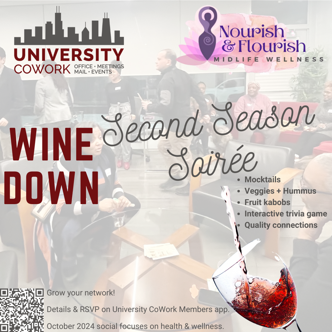 2024 October Wine Down on Health and Wellness: Second Season Soirée with Terisa Hammond of Nourish & Flourish Midlife Wellness